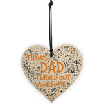 Thanks Dad Awesome Wooden Heart FATHERS DAY Gifts Son Thank You