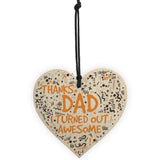 Thanks Dad Awesome Wooden Heart FATHERS DAY Gifts Son Thank You