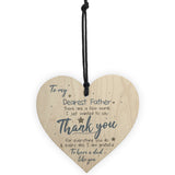 Dearest Father Fathers Day Heart Sign Thank You Birthday Gift