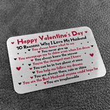 Valentines Day Gift Metal Card For Wallet Gift For Husband