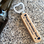 Quirky Dad Birthday Gift Wooden Bottle Opener Personalised Gift