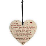 Novelty Valentines Gift For Girlfriend Wood Heart Gift For Her