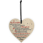 My Dearest Father FATHERS DAY Wooden Hanging Heart Sign Gift