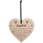 Personalised Wooden Heart Gift For Auntie Novelty Mothers Day
