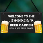 Beer Garden Personalised Sign For Man Cave Pub Bar Alcohol Gift