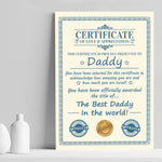 Personalised Gift For Daddy Card Fathers Day Gift For Him