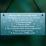 Reasons Why I Love My Uncle Plaque Novelty Present Uncle Gifts