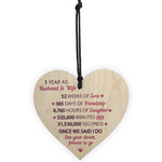 1st Wedding Anniversary Gift Wooden Heart First Wedding