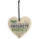 Favourite Parent Wooden Hanging Heart Sign FATHERS DAY Gift