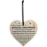 Grandad Gift Wooden Heart Birthday Christmas Gift For Grandad