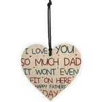 Fathers Day Funny Gift Novelty Wooden Heart Funny Dad Gifts