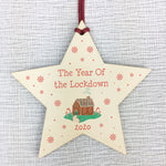 Wooden Star Christmas Tree Decoration Year Of The Lockdown Gift