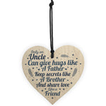 Handmade Gift For Uncle Brother Wooden Heart Birthday Christmas