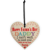 Happy 1st Father's Day From Bump Daddy Dad Gift Wooden Heart