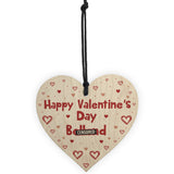 Funny Valentines Gift For Boyfriend Husband Wooden Heart Gift