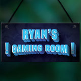 Gaming Room Sign PERSONALISED Man Cave Boys Bedroom Sign