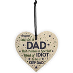 Step Dad Gift Funny Wooden Heart Plaque Gifts For Step Dad