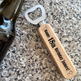 Personalised Birthday Bottle Opener 18th 21st 30th 50th Birthday