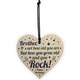 BROTHER Birthday Card Gift Wood Heart Funny Brother Gift For Men