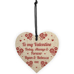 To My Valentine Wooden Heart Valentines Gift For Husband Wife