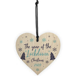 Lockdown Christmas Tree Decoration Wood Heart Memory Plaque