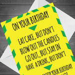 Funny Birthday Card Lockdown Warning Novelty Humour Greetings