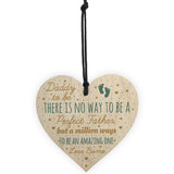 Daddy Dad To Be Present From Bump Baby Shower Wooden Heart