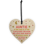 Novelty Gift For Auntie Birthday Christmas Wood Heart Thank You