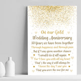 50th Wedding Anniversary Gift Print Special Gift For Husband