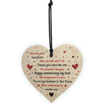 Handmade Anniversary Gift For Husband Wife Wood Heart Keepsake