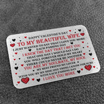 Valentines Day Gift For Wife Wallet Card Insert Gift For Her