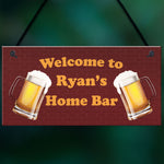 NOVELTY Home Bar Sign PERSONALISED Alcohol Beer Gift