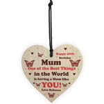 Personalised Birthday Gift For Mum Wood Heart Thank You Gift