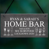 Funny Home Bar Sign PERSONALISED Home Decor Lockdown Gift