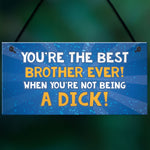 Rude Funny Gift For Brother Hanging Plaque Quirky Brother Gift