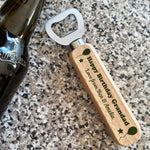 Quirky Grandad Birthday Gift Wooden Bottle Opener Personalised