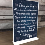 THANK YOU Dad Birthday Christmas Gift Standing Sign Father Son