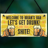 Personalised Funny Alcohol Sign Man Cave Home Bar Gifts For Him