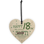 Funny Rude 18th Birthday Card For Son Daughter Wooden Heart