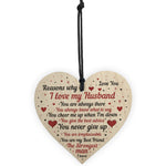 Wood Heart Anniversary Valentines Day Gift For Husband Love You