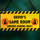 WARNING Sign For Games Room PERSONALISED Man Cave Room