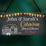 Personalised Caravan Door Sign Home Decor Gift Shabby Chic