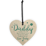 Dear Daddy From Bump Gifts Wood Heart Dad To Be Father Baby Son