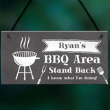 Personalised BBQ Area Sign Novelty Garden Decor Signs Barbecue