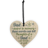 Memorial Christmas Tree Bauble DAD Grave Wooden Hanging Heart