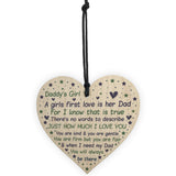 Daddy's Girl Wood Heart Fathers Day Gift From Daughter Thank You