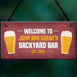 Personalised Backyard Bar Sign Novelty Home Bar Signs Plaques