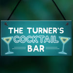 Personalised Cocktail Bar Signs And Plaques Novelty Home Bar