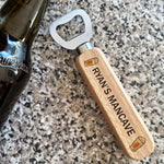 Personalised Man Cave Gift Wooden Bottle Opener Alcohol Gift For