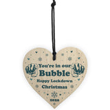 Funny Christmas Bubble Gift Wooden Heart Christmas Bauble